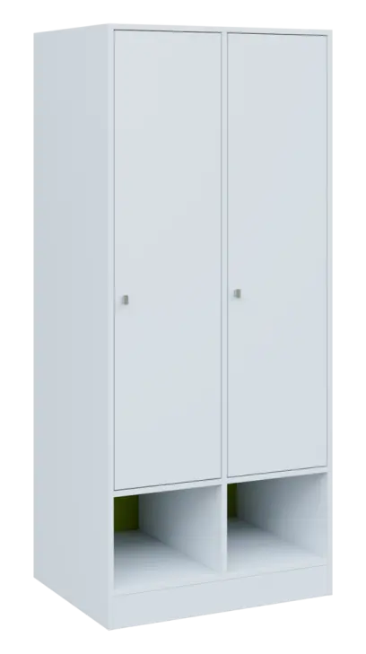 QN 5 - 8STN skříň šatní, 2-dveřová, pravá, 1830x400x400, bílá/jarní zeleň